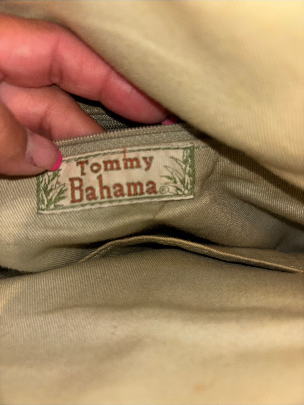 Vintage Tommy Bahama Beige Canvas Interior Label Bag - Picture 5 of 6